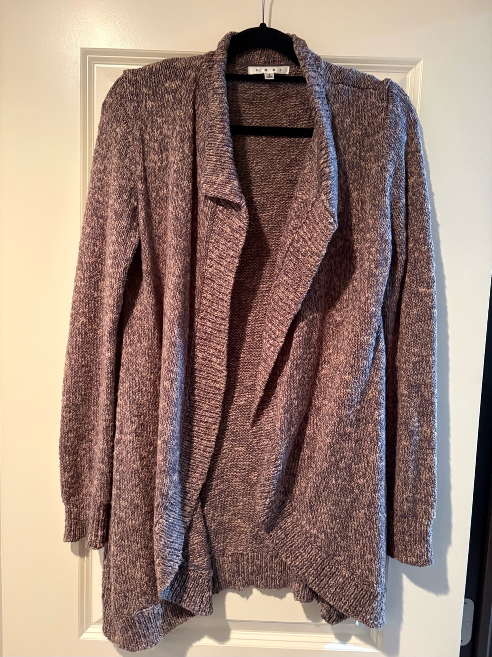 CAbi Heathered Open-Front Cardigan